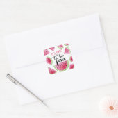 Watermeloen Lief om Vier Verjaardagsfeest te zijn Vierkante Sticker (Envelop)