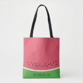 Watermeloen Liefde Gepersonaliseerde Roze en Groen Tote Bag (Voorkant)