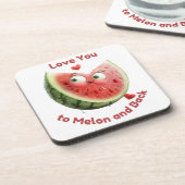 Watermeloen Liefde: Zoet & Sappig Hart Bier Onderzetter (Linkerzijde)