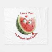 Watermeloen Liefde: Zoet & Sappig Hart Fleece Deken (Voorkant (Horizontaal))