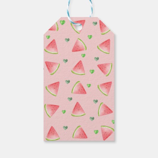 Watermeloen liefdespatroon cadeaulabel (Achterkant)