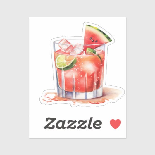 Watermeloen Limoen Cocktail Sticker (Vel)