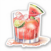 Watermeloen Limoen Cocktail Sticker (Voorkant)