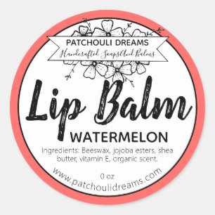  Watermeloen Lip Balm Label Handgemaakt