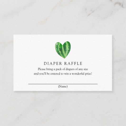 Watermeloen Luier Raffle insert kaart (Voorkant)