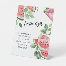 Watermeloen Luier Raffle Pedestal Sign