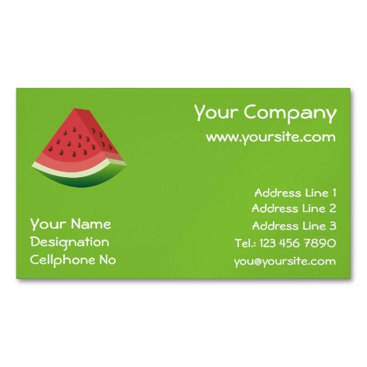 Watermeloen Magnetisch Visitekaartje (Voorkant)