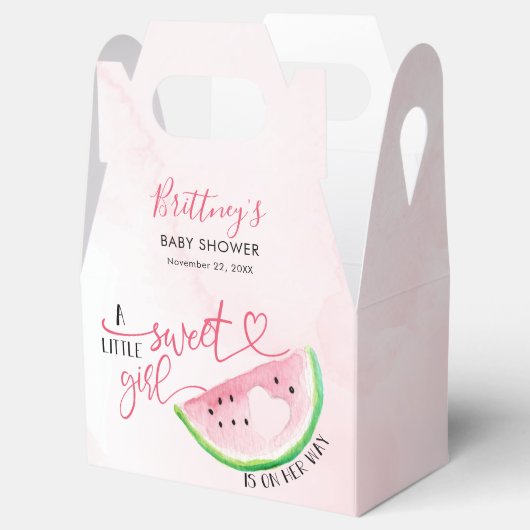 Watermeloen Meisje Roze Baby shower Bedankdoosjes (Geopend)