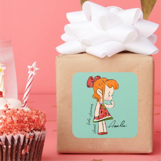 Watermeloen meisje Sticker (Feest)