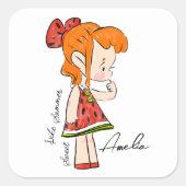 Watermeloen meisje Sticker (Voorkant)