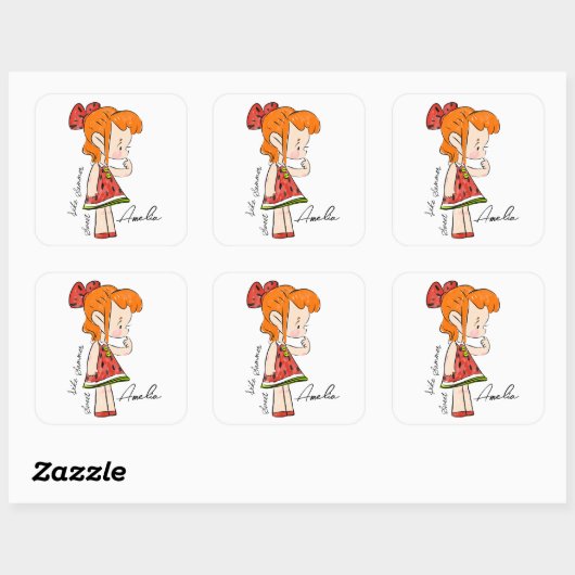 Watermeloen meisje Sticker (Vel)