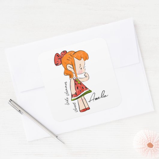 Watermeloen meisje Sticker (Envelop)