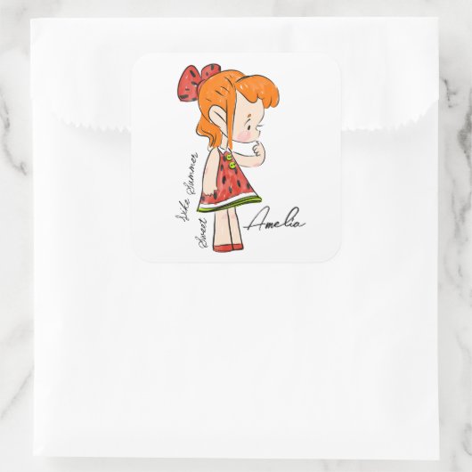 Watermeloen meisje Sticker (Tas)