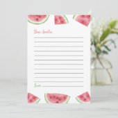 Watermeloen Meisje Tijd Capsule Nota Kaart (Staand voorkant)