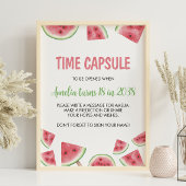 Watermeloen Meisje Verjaardag Tijd Capsule Teken Poster