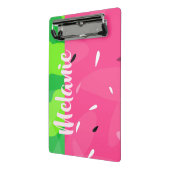 Watermeloen meloen zaden roze groen gepersonalisee mini klembord (Angled2)
