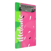 Watermeloen meloen zaden roze groen gepersonalisee mini klembord (Schuin)