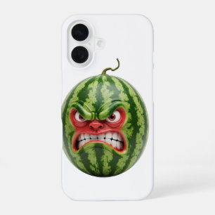 watermeloen met boos gezicht iPhone 16 hoesje
