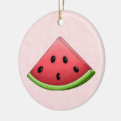 Watermeloen met roze achtergrondversiering keramisch ornament (Links)