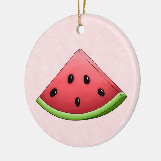 Watermeloen met roze achtergrondversiering keramisch ornament (Links)