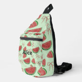 Watermeloen met strik sling bag (Rechterhoek)