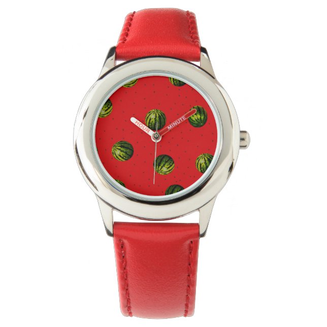 Watermeloen met Zaadjes Patroon Horloge (Voorkant)