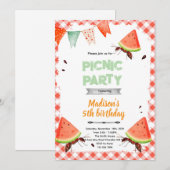 Watermeloen mier picknick feest uitnodiging (Voorkant / Achterkant)