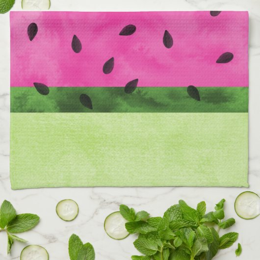 Watermeloen Modern Theedoek (Gevouwen)