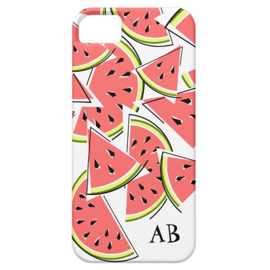 Watermeloen 'Monogram' iPhone hoesje verticaal (Achterkant)