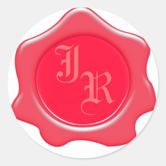 Watermeloen Monogram Wax Seal Bruiloft Stickers (Voorkant)
