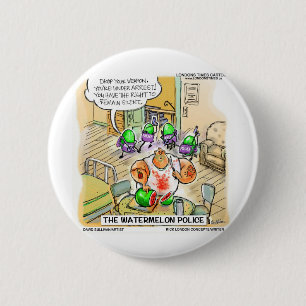 Watermeloen Moord Grappige T-shirts Mokken & Cadea Ronde Button 5,7 Cm
