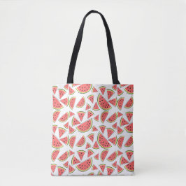 Watermeloen Multi canvas tas geel groen achterkant