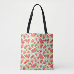 Watermeloen multi-groene canvas tas