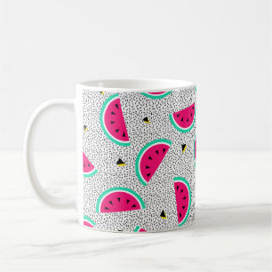 Watermeloen naadloos patroon. Geometrische retrors Koffiemok
