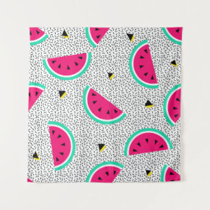 Watermeloen naadloos patroon. Geometrische retrors Wandkleed