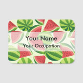 Watermeloen naadloze achtergrond naamplaatje (Voorkant)