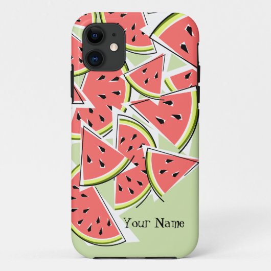 Watermeloen 'Naam' groene iPhone case (Achterkant)