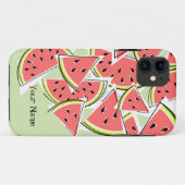Watermeloen 'Naam' groene iPhone case (Achterkant (horizontaal))