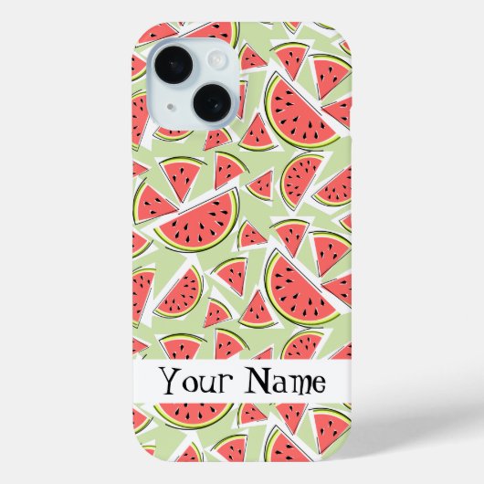 Watermeloen 'Naam' Multi groene iPhone case (Achterkant)