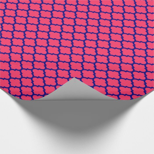 Watermeloen Navy Blu Moroccan Quatrefoil Pattern # Cadeaupapier (Hoek)