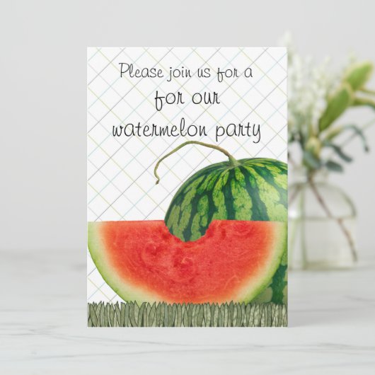 watermeloen nodigt kaart (Staand voorkant)