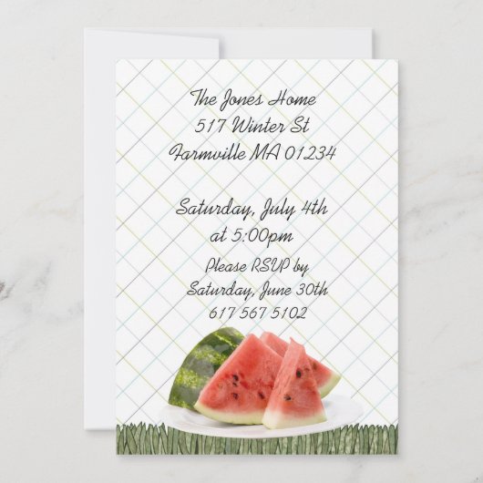 watermeloen nodigt kaart (Achterkant)