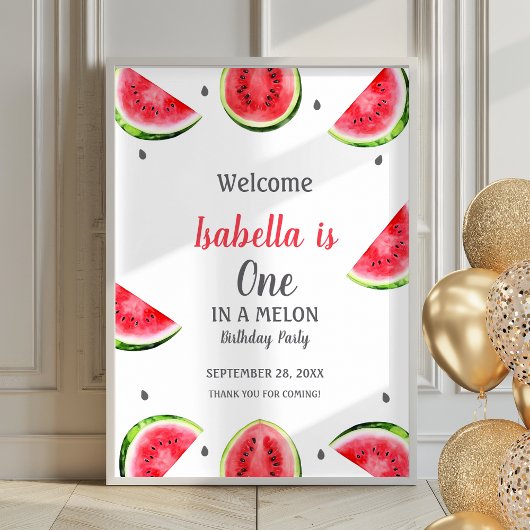 Watermeloen One In A Melon Poster Welkomstbord