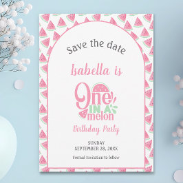 Watermeloen One In A Melon Sweet Little Girl Save The Date