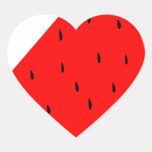 Watermeloen oogstsegment vruchten zomer hart sticker