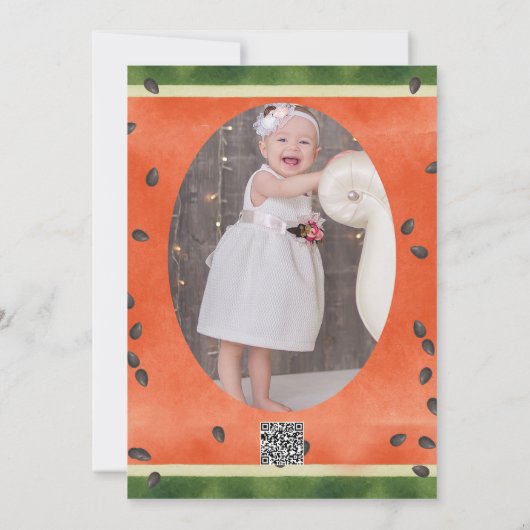 Watermeloen op elke manier waarop je het 1e verjaa kaart (Achterkant)