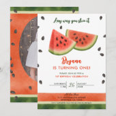 Watermeloen op elke manier waarop je het 1e verjaa kaart (Voorkant / Achterkant)