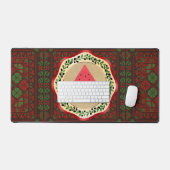 watermeloen op olijf bord met palestijnse tatreez bureaumat (Keyboard & Muis)