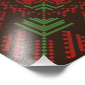 watermeloen op olijf bord met palestijnse tatreez foto afdruk (Hoek)