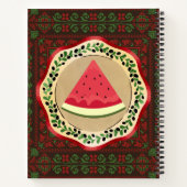 watermeloen op olijf bord met palestijnse tatreez notitieboek (Achterkant)